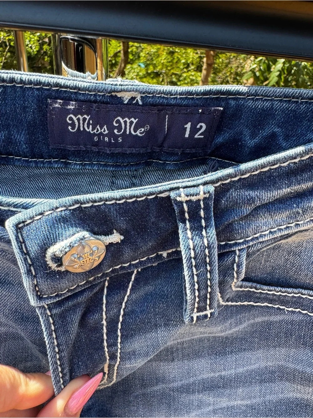 Miss Me Faded Blue Denim Cutoff Shorts